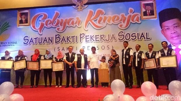  Mensos Idrus Marham di Gebyar Kinerja Sakti Peksos di Hotel Mercure, Ancol, Jakarta Utara, Rabu (2/5/2018).