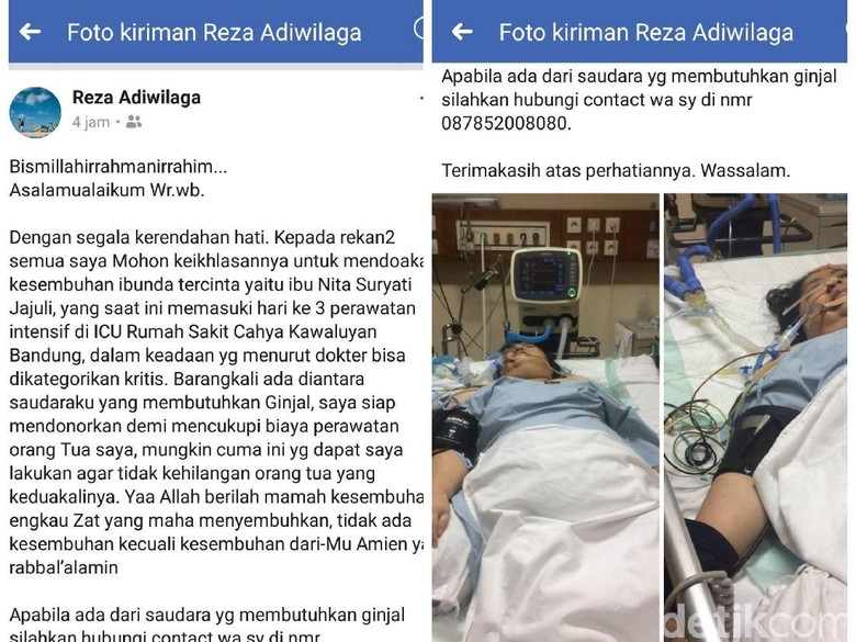 Ini Status FB Anak Eks Wabup yang Ingin Jual Ginjal untuk Ibu Ini Status FB Anak Eks Wabup yang Ingin Jual Ginjal untuk Ibu