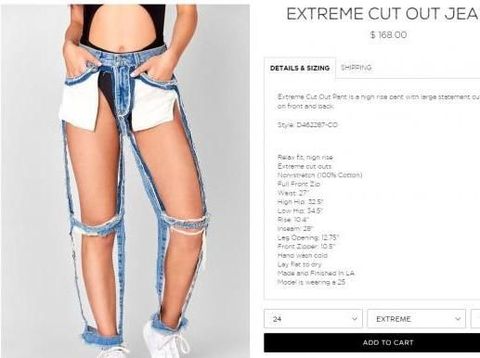 Jeans Terbalik dengan Stocking 'Nyangkut' Ini Dijual Rp 18 Juta