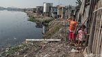 Potret Pemukiman Kumuh di Pinggir Waduk Pluit