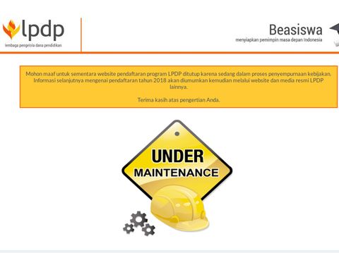   Baru Dibuka, Situs LPDP Error