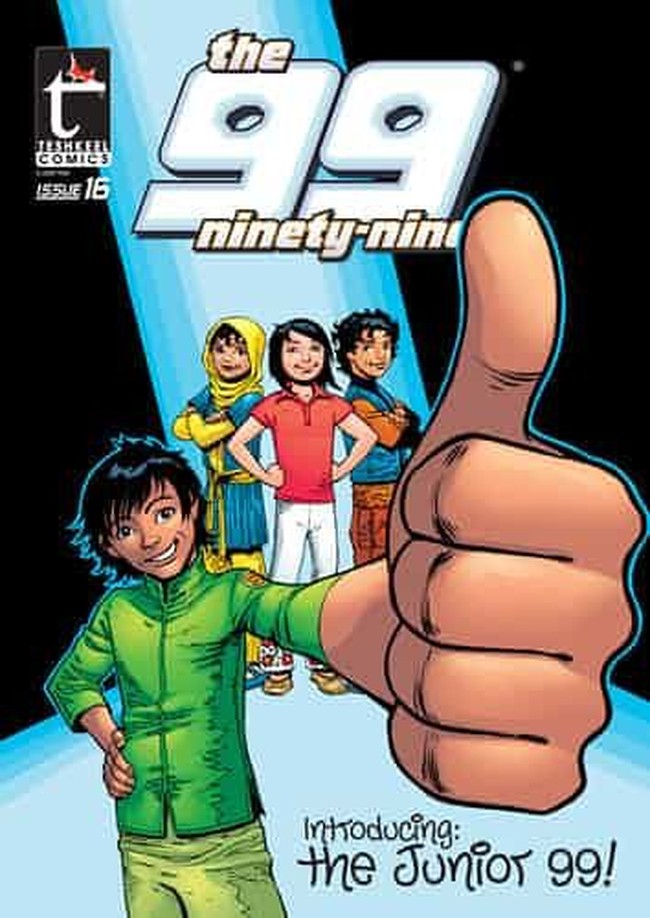 The 99 dibuat oleh tokoh muslim bernama Naif Al-Mutawa dan dipublikasikan oleh Teshkeel Comics. Ada 99 karakter dari berbagai negara yang disuguhkan komik ini, masing-masing memiliki kekuatan super.  Foto: Istimewa