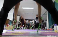 Serunya sesi PoundFit bersama detikHealth, Rabu (2/5/2018)