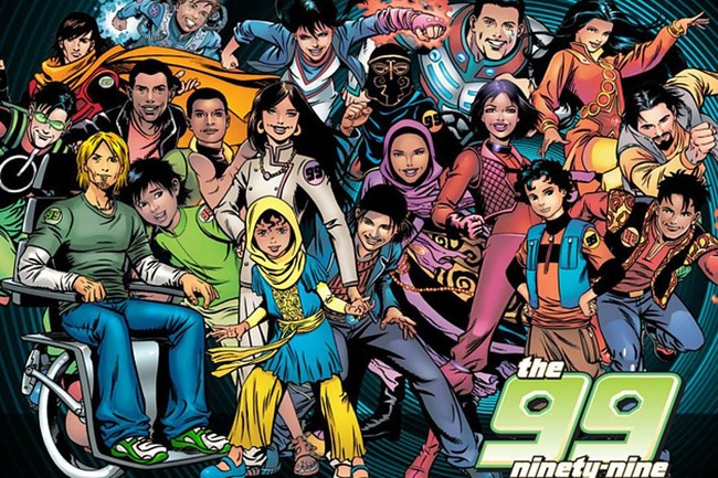 Tak banyak yang tahu bahwa sekumpulan superhero tak hanya milik Avengers. Tahun 2006, diluncurkan sebuah komik berjudul The 99 (The Ninety Nine) menceritakan pahlawan super muslim yang terinspirasi dari 99 asma Allah. Foto: Istimewa