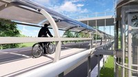 Desain ini mengambil tema sistem transportasi nol-emisi, karena Mini Loop dirancang untuk memanfaatkan energi terbarukan dan memasok kelebihan daya ke jaringan kota setempat. Istimewa/Inhabitat.