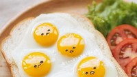 Si malas Gudatema bisa dibuat dari telur setengah matang yang dijadikan sebagai topping sarapan roti. Ih lucunya!Foto: Instagram @songsweetsong