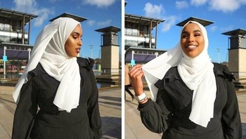 Gadis ini tampak seperti memakai toga. (Foto: Brightside)