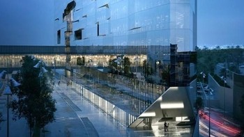 Wah keren, ada gedung tranparan! Tapi ini sebenarnya hanyalah pantulan dari jendela. (Foto: Brightside)