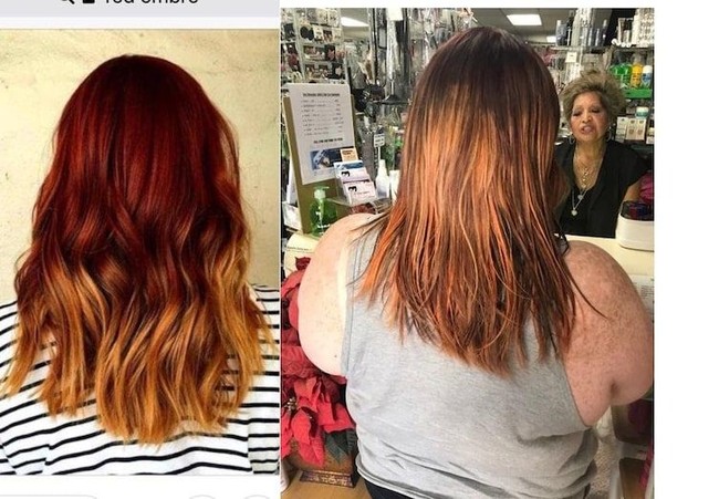 Kasihan, wanita ini harus mendapati warna rambut tidak rata. Foto: Reddit Ivey_Mom