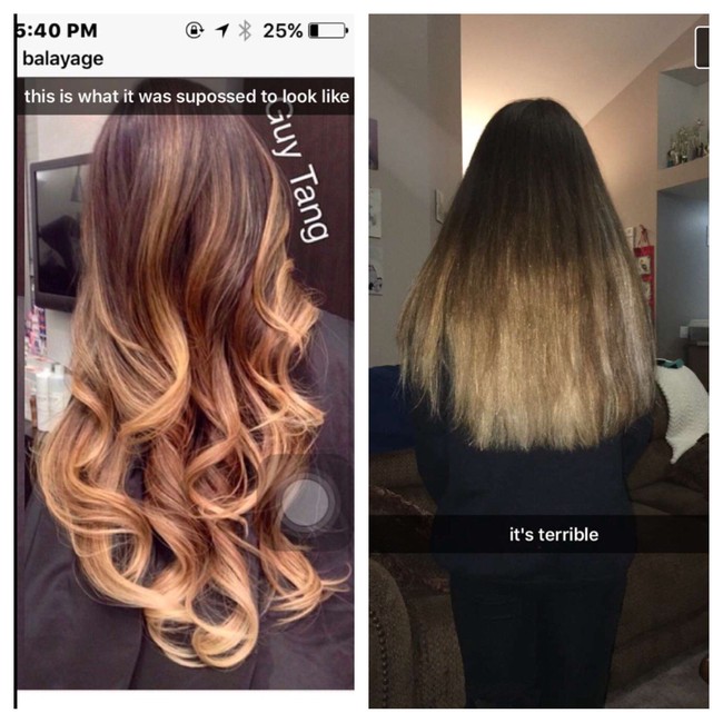 Pewarnaan rambut dengan teknik balayage sedang tren belakangan. Ingin warna rambut seperti yang diterapkan hair stylist kenamaan Guy Thang, wanita ini justru mendapat hasil mengecewakan. Foto: Reddit | TheSoulOfTheRose