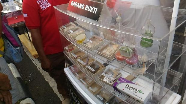 Barang bukti narkoba yang dipajang di CFD.