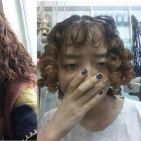 Selain sangat jauh dari ekspektasi, tampilan rambut wanita ini juga sangat lucu. Foto: Reddit Yugen9x