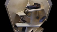 Pod setinggi 19 meter tersebut akan berbentuk segitiga dengan ruang tetra. Kemudian, pod tersebut akan dibagi menjadi beberapa lantai yang berisi ruang mandi, kamar tidur dan ruang tamu. (WSP