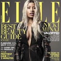 Selain tanpa riasan, Nicki Minaj juga tampil tanpa wig dan kostum seperti yang sering dikenakannya kala manggung ketika jadi model sampul Elle, April 2013. Foto: Pinterest