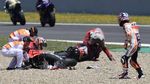 Detik-detik Kecelakaan Segitiga Dovizioso-Lorenzo-Pedrosa