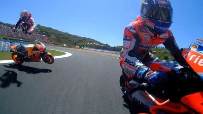 Detik-detik Kecelakaan Segitiga Dovizioso-Lorenzo-Pedrosa