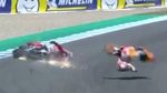 Detik-detik Kecelakaan Segitiga Dovizioso-Lorenzo-Pedrosa