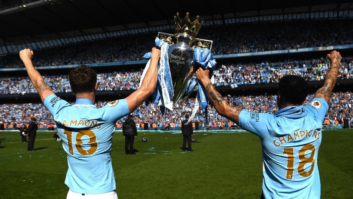 Perayaan juara Manchester City. (Foto: Michael Regan/Getty Images)