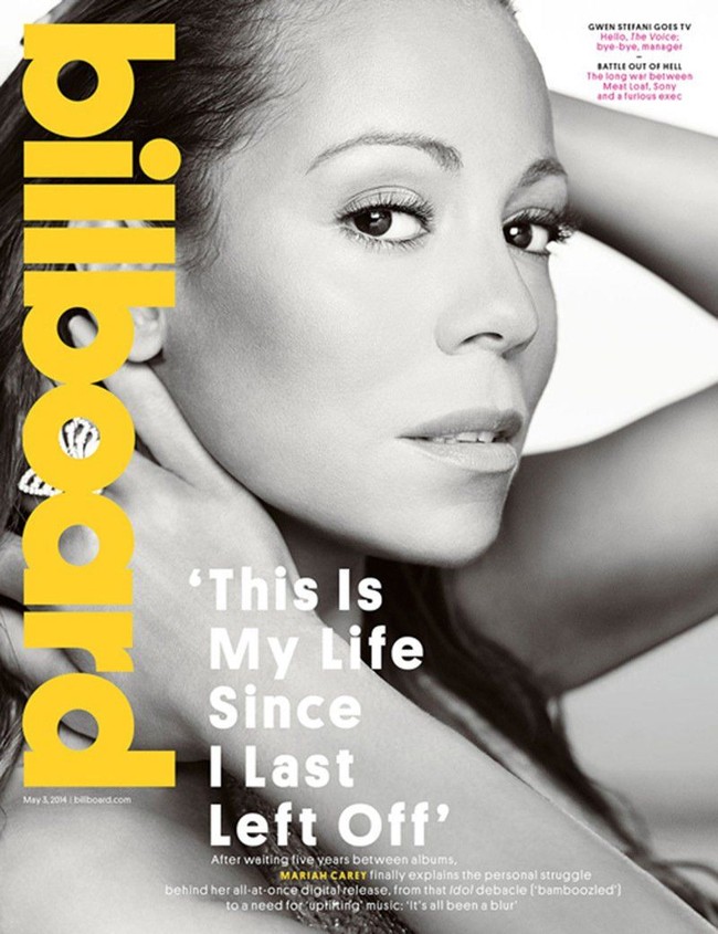 Untuk majalah Billboard Mei 2014, Mariah Carey juga menampilkan kecantikan natural. Foto: Pinterest