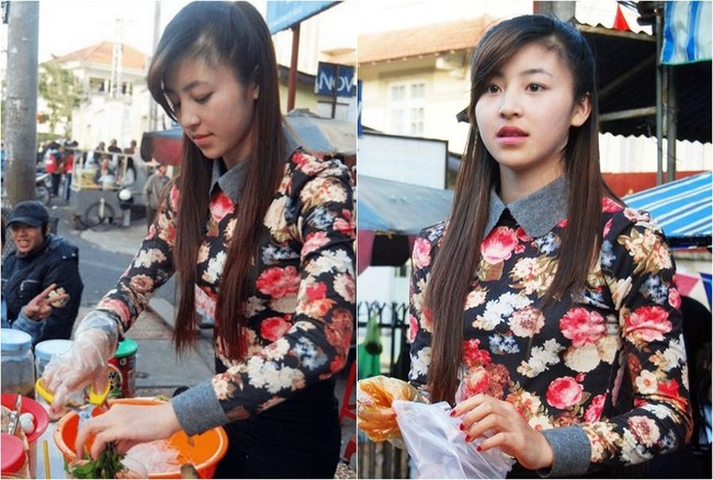 Wanita asal Vietnam yang berjualan makanan dan minuman ini sempat viral di Vietnam. Bao Chi yang berparas cantik ini pun bahkan mampu membuat banyak orang rela antre untuk berfoto dengannya. Foto: Istimewa