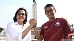 Duet Sri Mulyani dan Sandiaga Uno Cek Lapangan Banteng