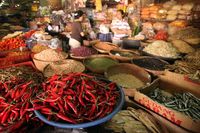 Cabai dan bumbu-bumbu yang ada di pasar 