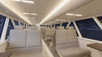 Desain kereta ini mengadopsi teknik dan gaya aerospace untuk menciptakan desain ultra-ringan yang menawarkan jumlah kursi lebih banyak, efisiensi, kenyamanan, dan bahkan pengurangan emisi CO2. Inhabitat/Istimewa.