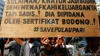 Kami ingin menunjukkan bahwa RW Pulau Pari, Sulaiman, tidak pernah melakukan tindakan kriminal. Saya berharap Pak hakim bisa memberikan hukum yang seadil-adilnya buat Pak Sulaiman, tegas orator, Edi.