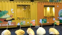 DurianBB Park berlokasi di jantung kota Kuala Lumpur, Jalan Imbi. Kontainer serba kuning bergambar durian jadi spot menarik di sini. Foto: Istimewa
