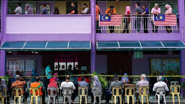 Meski ada antrean yang ricuh, situasi pemungutan suara di Kuala Lumpur berlangsung tertib