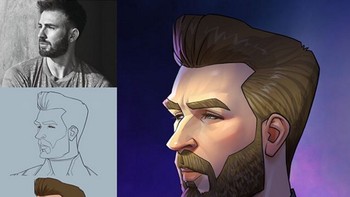 Xi Ding merupakan seorang seniman dan ilustrator berbasis Austria-China. Karakter Steve Rogers sang Captain America. (Foto: Instagram)