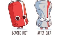 Kalau digambarkan begini, mendingan nggak usah diet-dietan ya. Lihat aja kalau udah diet, kalengnya jadi remuk gitu. Jadi nggak lucu lagi, deh. Foto: Instagram @naolito