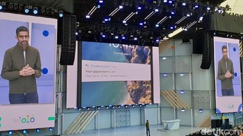 Google I/O kali ini banyak menyajikan teknologi baru berbasis artificial intelligence dan machine learning. Banyak fitur anyar dibenamkan di asisten digital pintar, Google Assistant. Foto: detikINET/Fino Yurio Kristo
