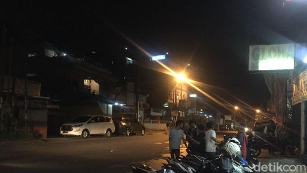 Suasana Mako Brimob Depok sekitar pukul 00.51 WIB, Rabu (9/5/2018) 