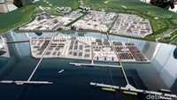 Penampakan maket JIIPE secara keseluruhan. JIIPE menargetkan menampung 183 perusahaan dengan nilai investasi Rp 83,2 Triliun.