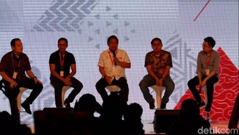 Tentu sebutan itu sekadar ekspresi bagaimana rasa kebanggaan Menkominfo terhadap keempat CEO startup unicorn. Mereka telah menjadi role model bagi industri digital di Tanah Air. Foto: Adi Fida Rahman/detikINET