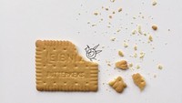 Karakter imut ini, digambar seolah-olah tengah menghancurkan lapisan biskuit leibniz khas Jerman. Kreatif, ya? Foto: Instagram @spielkkind