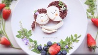 So sweet! Untuk merayakan Hari Ibu, Michelle Lim membuat sosok dirinya dan sang anak. Kreasi cantiknya ini ia buat dari roti tawar dan meisjes. Foto: Instagram @foodmakesfun