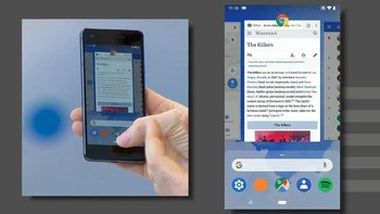 Lalu Google juga menghilangkan tombol navigasi ciri khas android, dan menggantinya dengan gesture dari satu tombol, mirip dengan gesture di iPhone X. Foto: Istimewa/Toms Guide