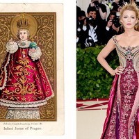 Gaun megah Blake Lively terinspirasi dari gambar Yesus kecil dari Praha. Foto: Ist.