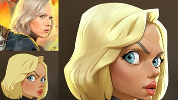 Hasilnya pun mirip banget dan detail. Gambar Black Widow. (Foto: Instagram)