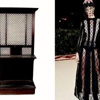 Tren naked dress yang dibawa Cara Delevingne ternyata terinspirasi dari bilik pengakuan dosa. Ada yang menyadarinya? Foto: Ist.