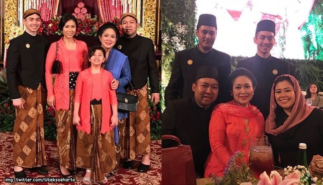 Wiratama Hadi Ramanto adalah salah satu cucu Soeharto yang tampil menarik perhatian netizen saat foto-foto pernikahan Sekar beredar. Wiratama merupakan putra Siti Hutami Endang Adingsih atau Mamiek. Pria yang pernah menjadi anggota Paskribraka RI ini berpose bersama sepupunya, Gendis, Pandji Trihatmodjo dan Didit Hediprasetyo serta budenya, Titiek Soeharto. Foto: Dok. Instagram
