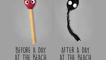 Kalo habis main di pantai pasti langsung gosong gara-gara kebakar Matahari. Foto: Instagram @naolito