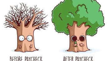 Senengya abis gajian itu sampe bisa numbuhin pohon yang gundul. Foto: Instagram @naolito