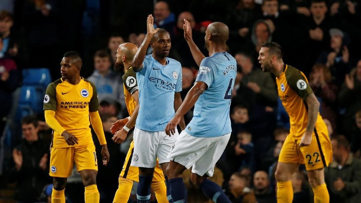 Manchester City menang 3-1 atas Brighton. (Foto: Andrew Yates/ REUTERS)