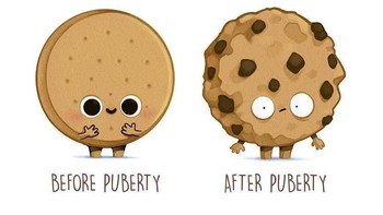 Waktu kecil sih mukanya kinclong, eh begitu pubertas langsung jerawatan di mana-mana. Foto: Instagram @naolito