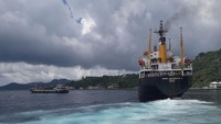 Kapal Tol Laut Logistik Nusantara I berlayar ke Tahuna, Kabupaten Kepulauan Sangihe, Sulawesi Utara. Dok. PT Pelni.