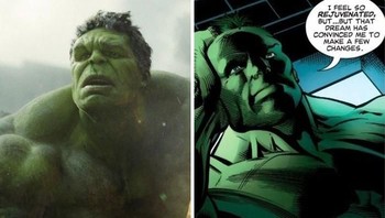 Hulk, di film dan komik. (Foto: Boredpanda)