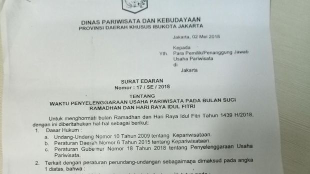 Pemprov DKI Wajibkan Diskotek Tutup Selama Ramadan